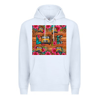 White love school bus leopard Premium Hoodie - Artiststas