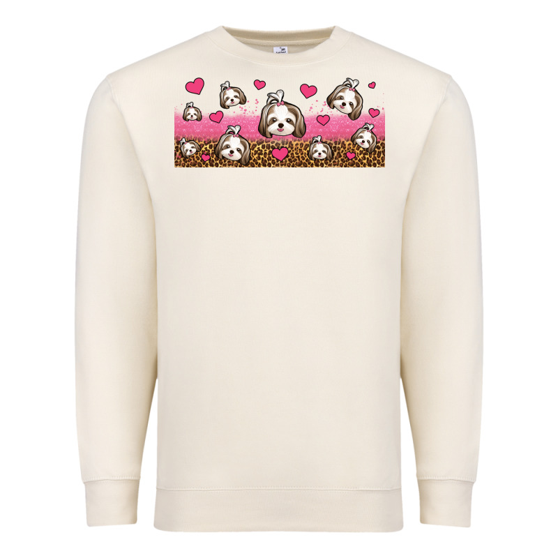 Shih Tzu Dogs Libbey Glass Premium Sweatshirt by Jasminsmagicworld | Teevron