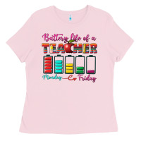 Battery Life Of A Teacher Ladies Tee | Teevron