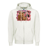 Oatmeal Heather valentines day mama cow and baby cows Zipper Hoodie - RanaPortraitStore