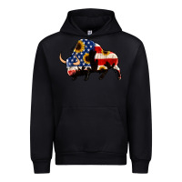 Black american flag bison Urban Hoodie - Jasminsmagicworld