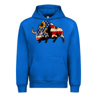 Cobalt american flag bison Urban Hoodie - Jasminsmagicworld