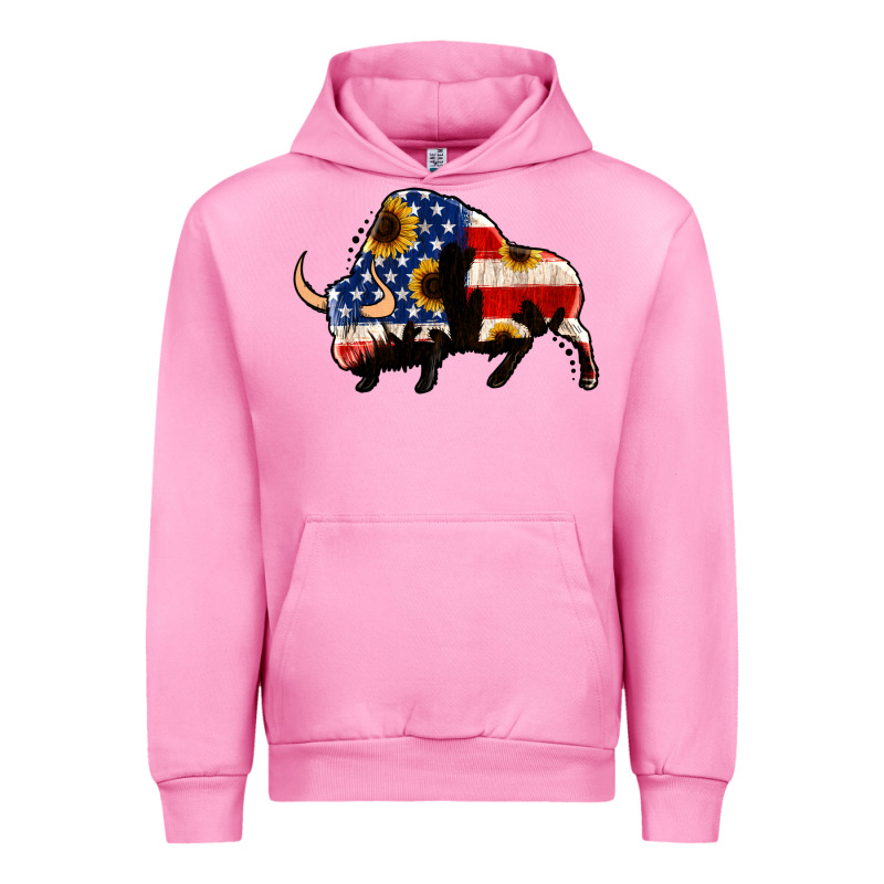 American Flag Bison Urban Hoodie by Jasminsmagicworld | Teevron