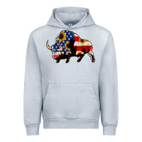 Heather Grey american flag bison Urban Hoodie - Jasminsmagicworld