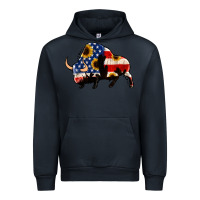 Navy american flag bison Urban Hoodie - Jasminsmagicworld