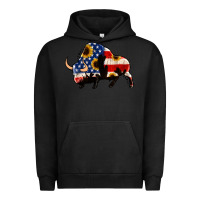 Pigment Black american flag bison Urban Hoodie - Jasminsmagicworld