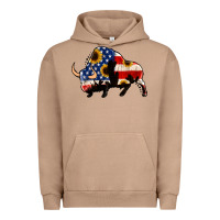 Pigment Burro american flag bison Urban Hoodie - Jasminsmagicworld