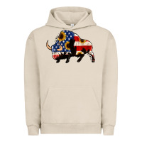 Pigment French Oak american flag bison Urban Hoodie - Jasminsmagicworld
