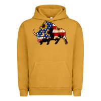 Pigment Peanut Butter american flag bison Urban Hoodie - Jasminsmagicworld
