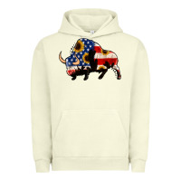 Pigment Pistachio american flag bison Urban Hoodie - Jasminsmagicworld