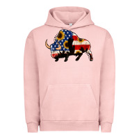 Pigment Salmon american flag bison Urban Hoodie - Jasminsmagicworld