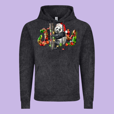 Panda Joy Christmas Vintage Hoodie Designed By Lillyallendesigns