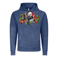 Vintage Denim panda joy christmas Vintage Hoodie - LillyAllenDesigns