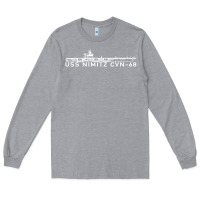 Heather Grey uss nimitz navy supercarrier aircraft carrier gift Long Sleeve Tee - DesigneFamous