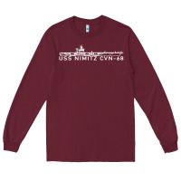 Burgundy uss nimitz navy supercarrier aircraft carrier gift Long Sleeve Tee - DesigneFamous