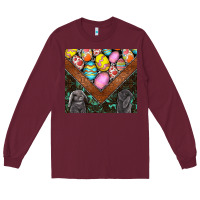 Burgundy easter Long Sleeve Tee - CowhideDigitalArt
