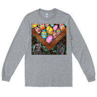 Heather Grey easter Long Sleeve Tee - CowhideDigitalArt