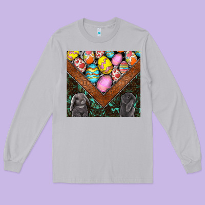 Easter Long Sleeve Tee Designed By Cowhidedigitalart