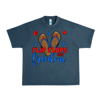 Midnight Navy flip flops and freedom Urban Heavy Tee - BundleAndBundleShop