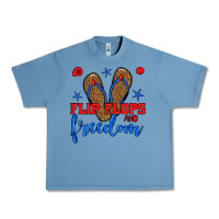 Pebble Blue flip flops and freedom Urban Heavy Tee - BundleAndBundleShop