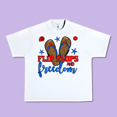 Flip Flops And Freedom Urban Heavy Tee Designed By Bundleandbundleshop