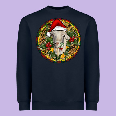 Christmas Goat Heavyweight Sweatshirt Designed By Ranaportraitstore