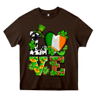 Chocolate Brown Love St. Patrick's Heavy Core Tee - OliviaCreatesArt