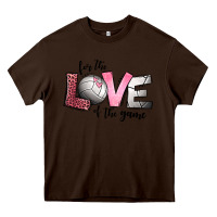 Chocolate Brown for the love of the game volleyball Heavy Core Tee - Jasminsmagicworld