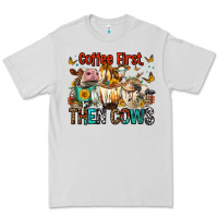 Dove Grey Coffee First Then Cows Premium Tee - FaDigitalArtStudio