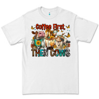 White Coffee First Then Cows Premium Tee - FaDigitalArtStudio