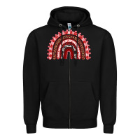 Black valentines day rainbow Zipper Hoodie - RanaPortraitStore
