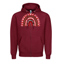 Burgundy valentines day rainbow Zipper Hoodie - RanaPortraitStore