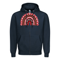 Navy valentines day rainbow Zipper Hoodie - RanaPortraitStore