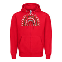 Red valentines day rainbow Zipper Hoodie - RanaPortraitStore