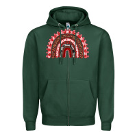 Valentines Day Rainbow Zipper Hoodie | Teevron