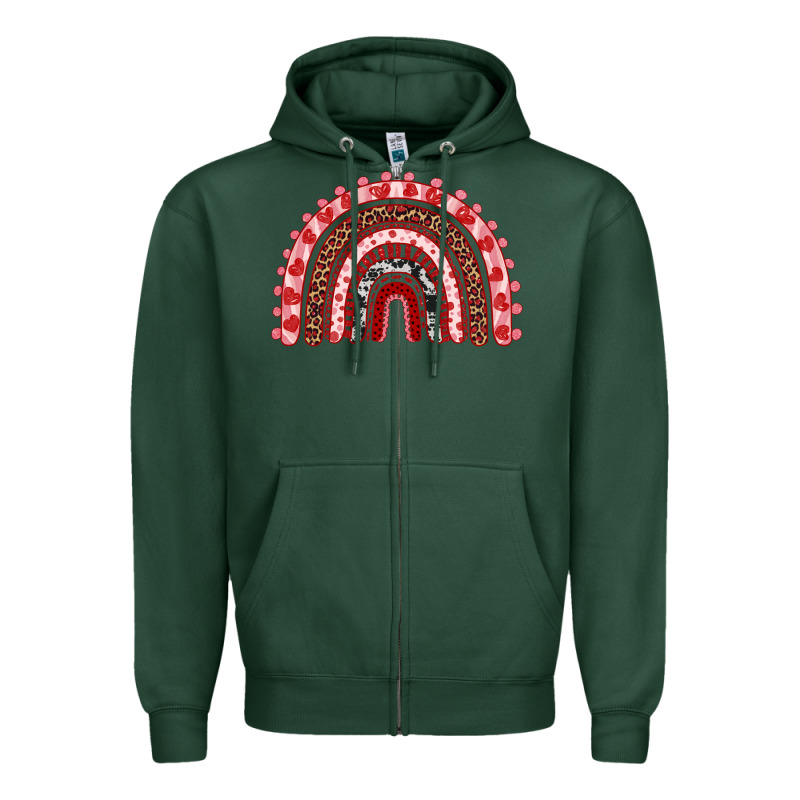 Valentines Day Rainbow Zipper Hoodie by RanaPortraitStore | Teevron