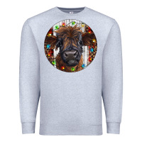 Heather Grey Western Christmas Calf Premium Sweatshirt - RanaPortraitStore