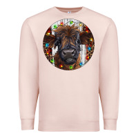 Pale Pink Western Christmas Calf Premium Sweatshirt - RanaPortraitStore