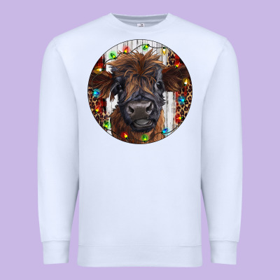 Western Christmas Calf Premium Sweatshirt Designed By Ranaportraitstore