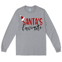 Heather Grey Santa's Favorite Ho Long Sleeve Tee - DesigneFamous