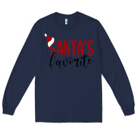 Navy Santa's Favorite Ho Long Sleeve Tee - DesigneFamous