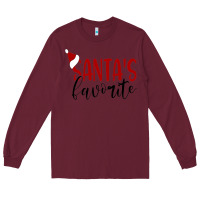 Burgundy Santa's Favorite Ho Long Sleeve Tee - DesigneFamous