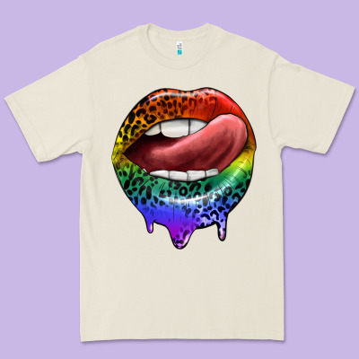 Rainbow Lips Pride Premium Tee Designed By Fadigitalartstudio