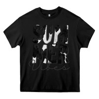 Black Summer Vibes Black White Cowhide Heavy Core Tee - CowCowDesign