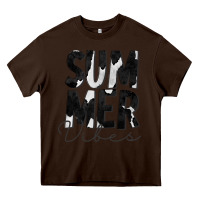 Chocolate Brown Summer Vibes Black White Cowhide Heavy Core Tee - CowCowDesign
