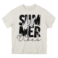 Summer Vibes Black White Cowhide Heavy Core Tee | Teevron