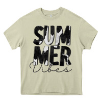 Mossy Summer Vibes Black White Cowhide Heavy Core Tee - CowCowDesign