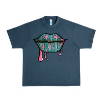 Midnight Navy beach babe leopard lips Urban Heavy Tee - Jasminsmagicworld