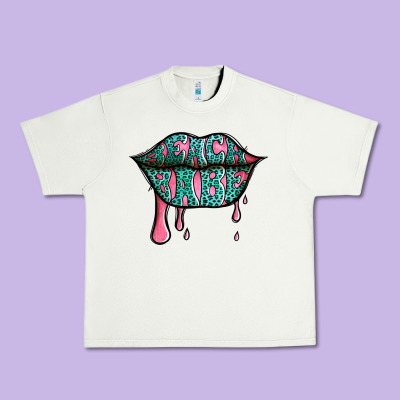 Beach Babe Leopard Lips Urban Heavy Tee Designed By Jasminsmagicworld