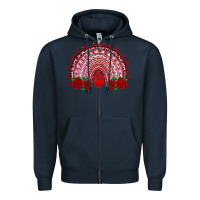 Navy valentines day rainbow with roses Zipper Hoodie - RanaPortraitStore
